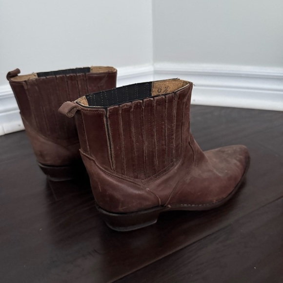 Ladies Brown Leather western boho Boots 6.5 coastal cowgirl - Picture 3 of 5